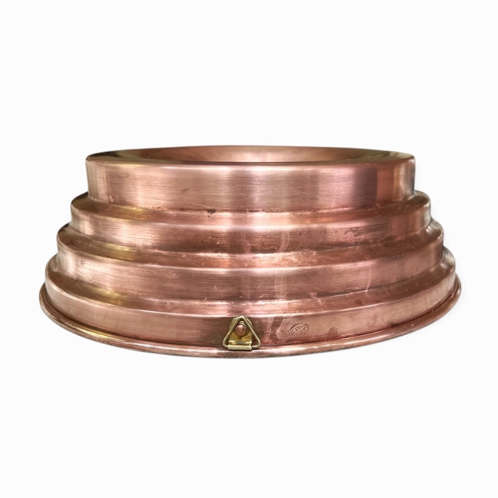 Vintage Taurus Round Tiered Copper Hanging Cake Pan Jello Mold, Made in Portugal